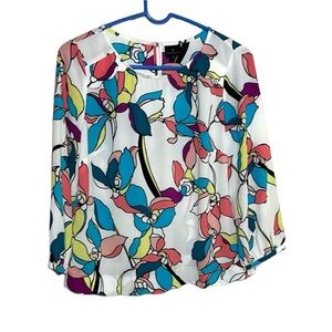 WORTHINGTON Pastel Floral Print Blouse size Medium